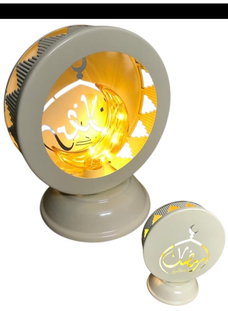 Antique Metal Ramadan Lantern with LED Light, Decorative Design with “Ramadan Kareem” Detail, Perfect for Ramadan Home Décor - Image 3